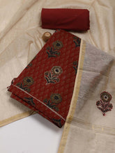 Printed Cotton Unstitched Suit Piece With Dupatta